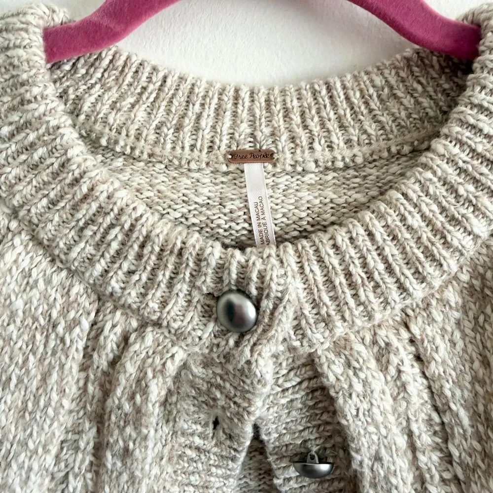 NWT Free People Bali Cape May Sweater in Natural Combo Size Small